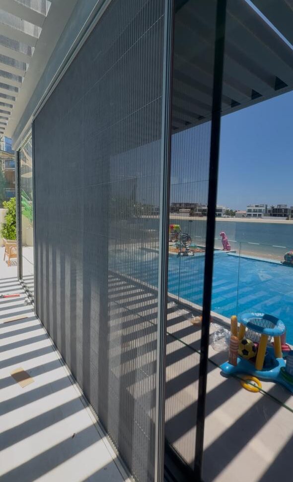 Self-closing fly screen on a commercial kitchen door in Dubai